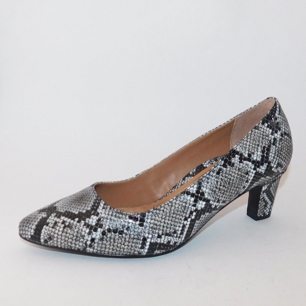 New VIONIC Mia Snake Print Mid Heel Pump